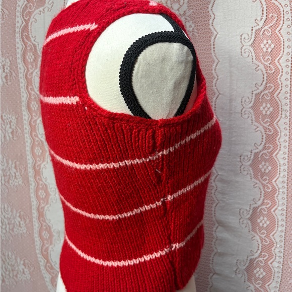 Vintage 90s Red Striped Knit Vest - Picture 2 of 7